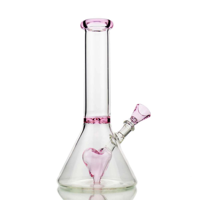 10” Pink Heart Shower Beaker Bong WorldofBongs