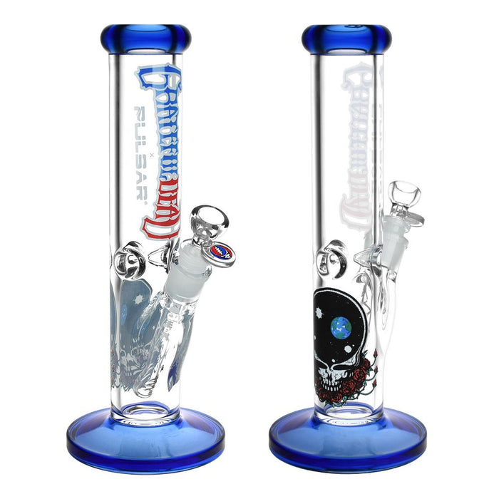 11.75" Grateful Dead Space Your Face Straight Tube Glass Bong