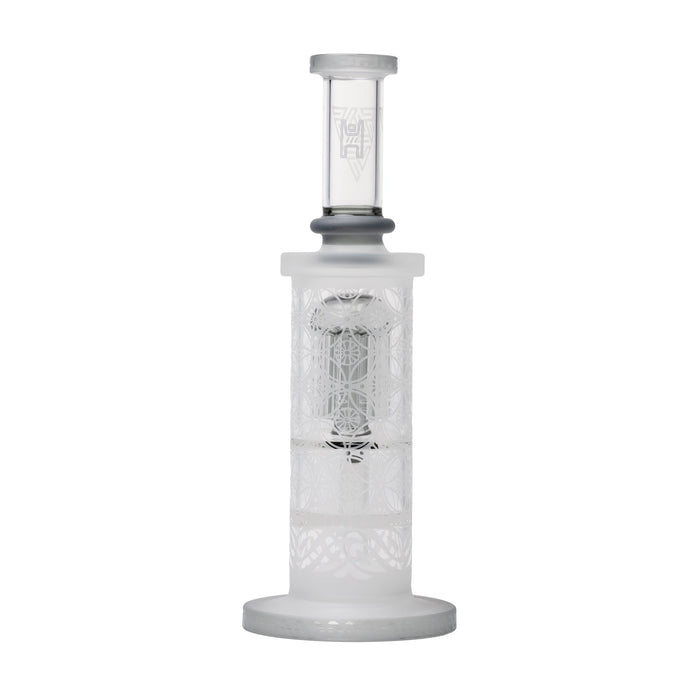 12" Double Perc Sacred Sandblasted Glass Water Pipe