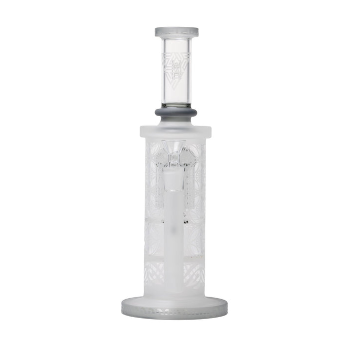 12" Double Perc Sacred Sandblasted Glass Water Pipe