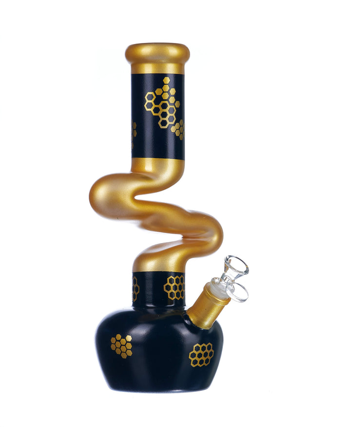 Zig Zag Bong Gold Navy Honeycomb