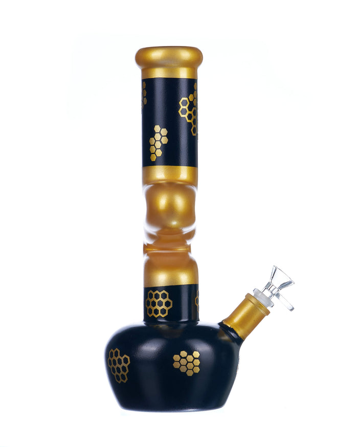 13'' Gold Navy Zig Zag Bong