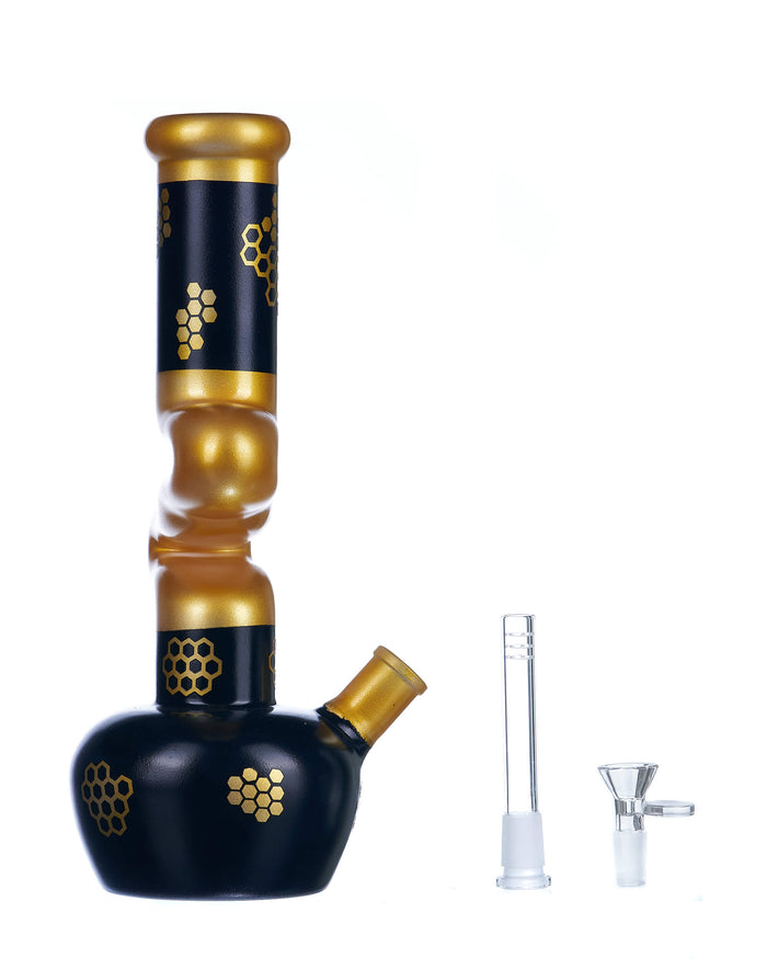 13'' Gold Navy Zig Zag Bong