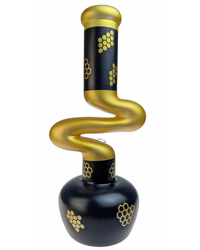 13'' Gold Navy Zig Zag Bong