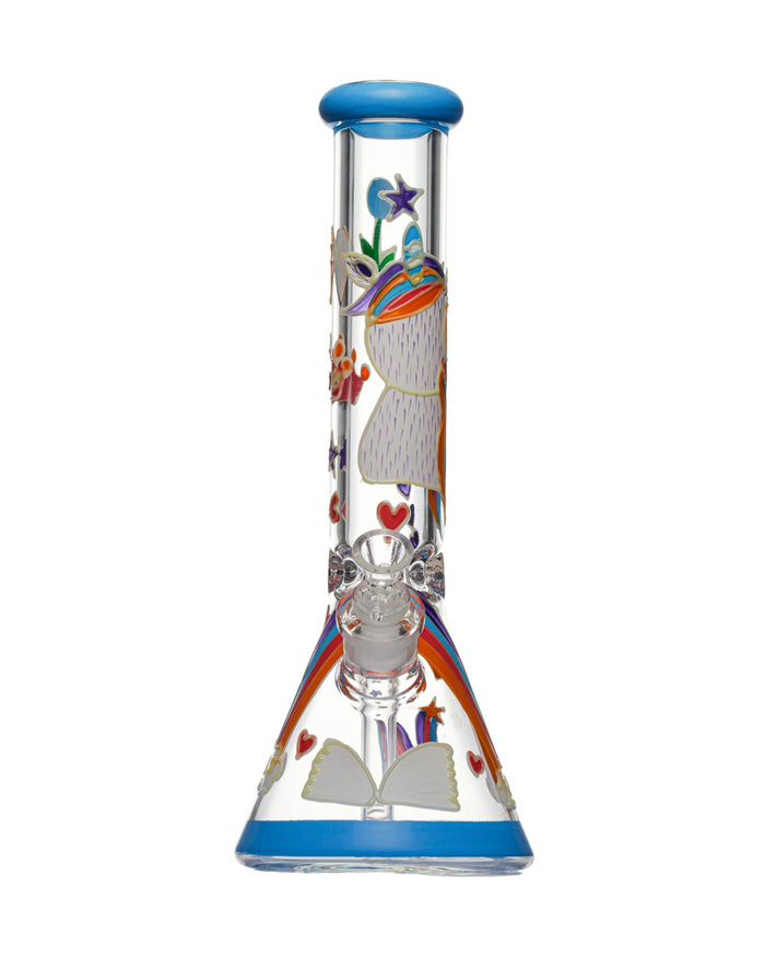 13.5” Glow in the Dark Unicorn Rainbow Bong WorldofBongs