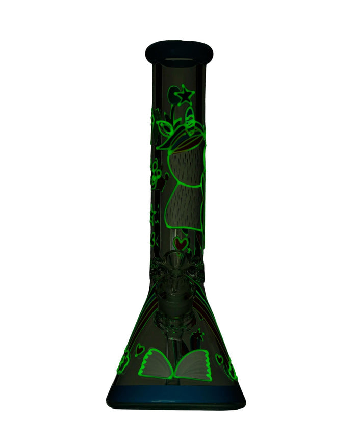 13.5” Glow in the Dark Unicorn Rainbow Bong WorldofBongs