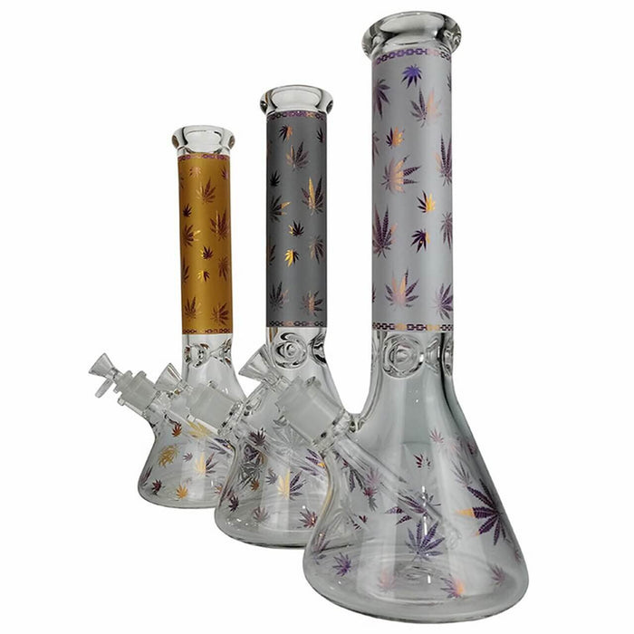 13.5'' Leaf Decal Beaker Bong