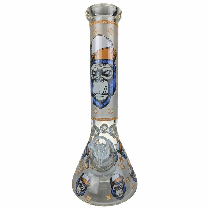 14" Glow In The Dark Gorilla Decal Beaker Water Pipe WorldofBongs
