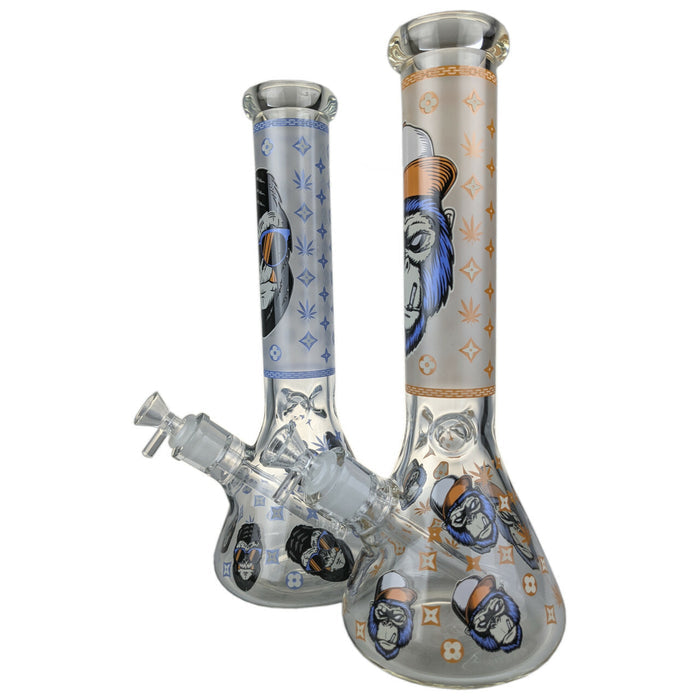 14" Glow In The Dark Gorilla Decal Beaker Water Pipe WorldofBongs