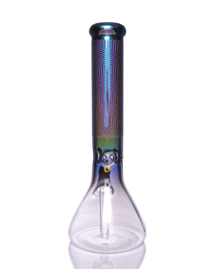 14" Rainbow Etched Beaker Bong WorldofBongs