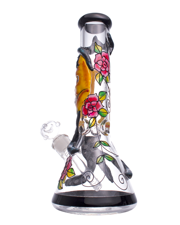 14” Skull n' Roses Beaker Bong WorldofBongs