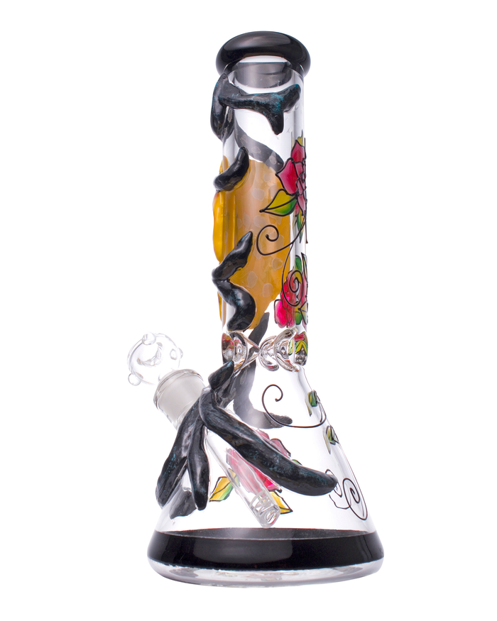 14” Skull n' Roses Beaker Bong WorldofBongs