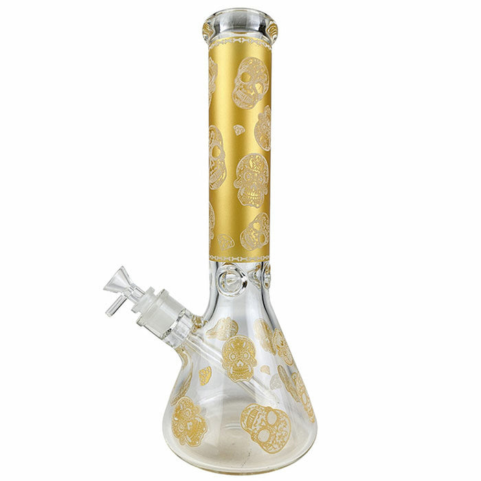 14” Skull Thick Glass Bong- Glow in the dark WorldofBongs