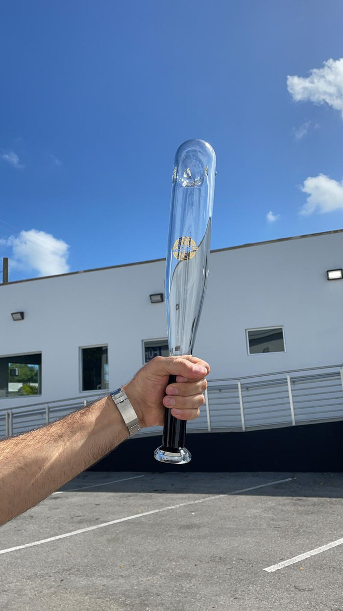 18'' Baseball Bat Spoon Hand Pipe On Point Glass