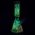Glowing neon bong on a black background