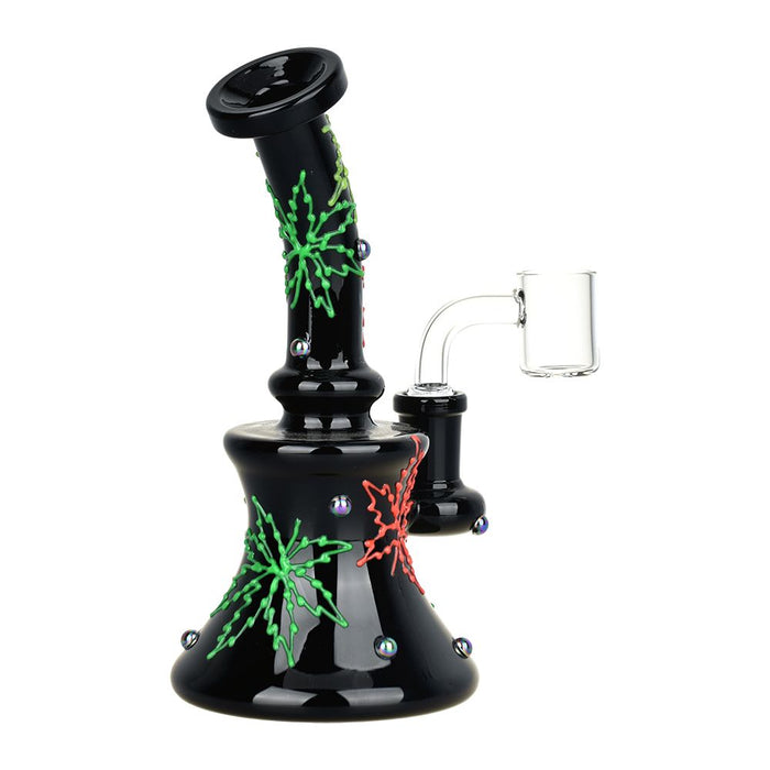 420 Neon Hemp Leaf Glow In The Dark Dab Rig - 6.5"