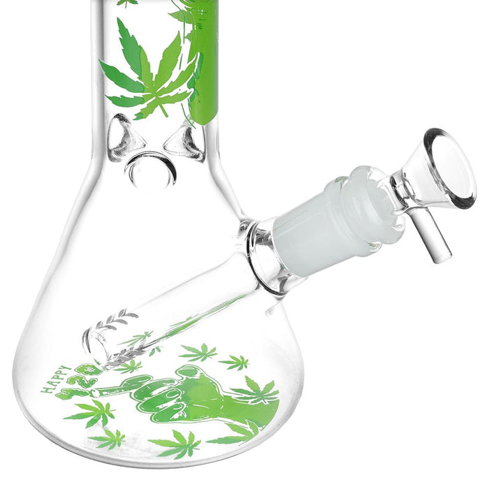 420 Party Beaker Glass Bong - 10"