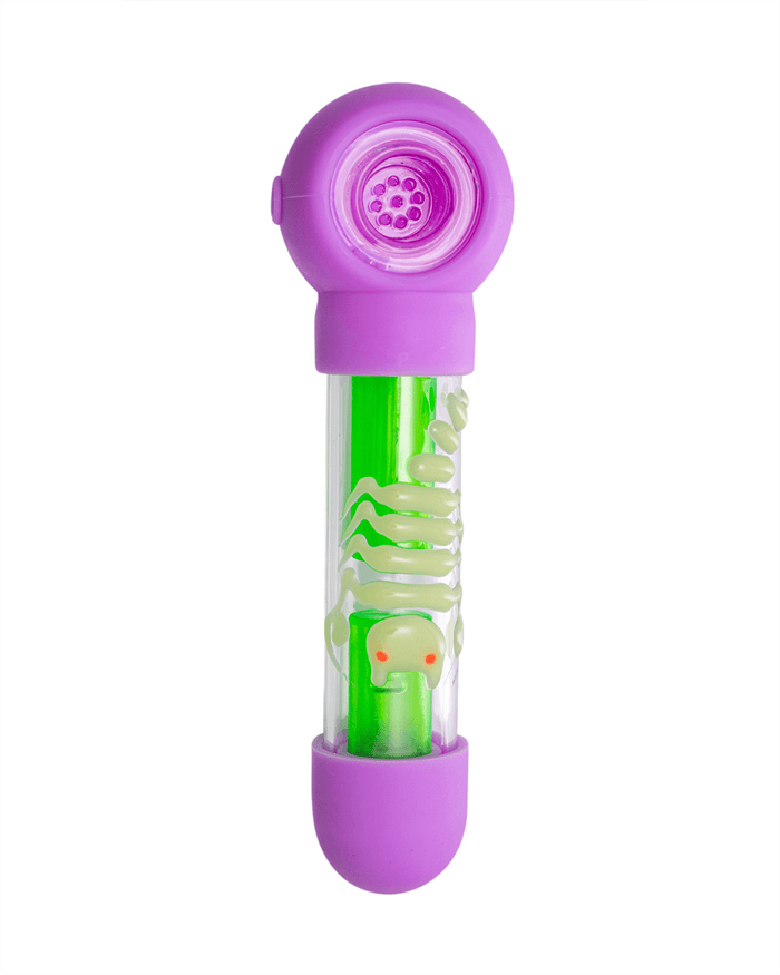 5.5'' Silicone & Acrylic Scorpion Spoon Pipe - Glows in the Dark WorldofBongs