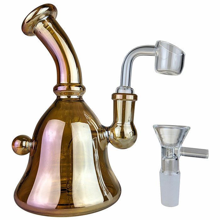 6” Fat Bell Mini Rig Bong w/Bowl&Banger WorldofBongs