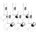 Six clear glass water pipes with black silicone mouthpieces and a black Logo, arranged in two rows of three against a white background.