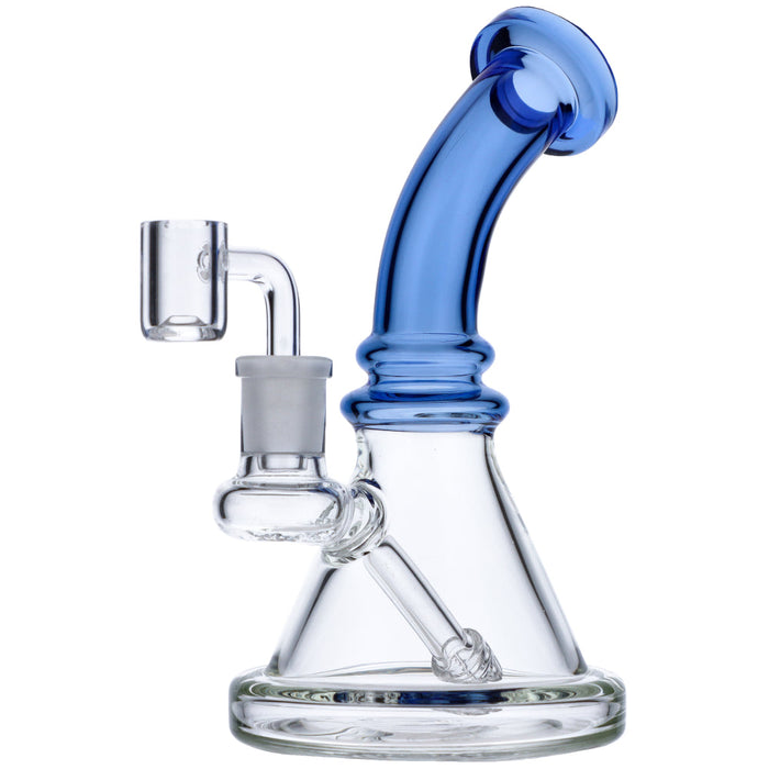 7" Bent Neck Dab Rig - Blue Valiant