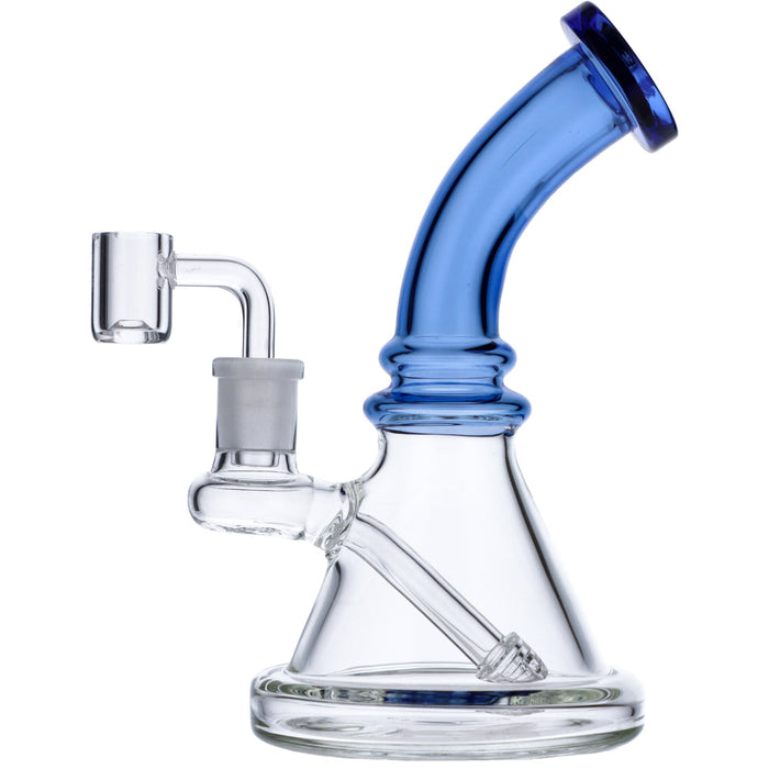 7" Bent Neck Dab Rig - Blue Valiant