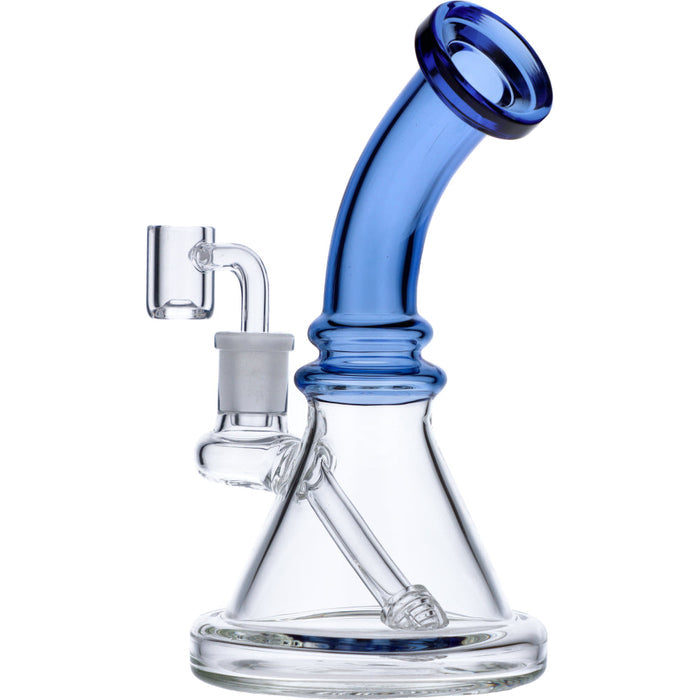 7" Bent Neck Dab Rig - Blue Valiant