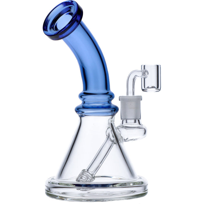 7" Bent Neck Dab Rig - Blue Valiant