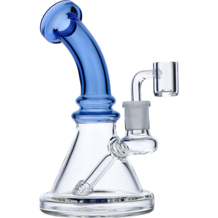 7" Bent Neck Dab Rig - Blue Valiant