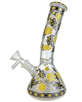 7.5" Honey Bee Bent Beaker Bong - Glow In The Dark WorldofBongs