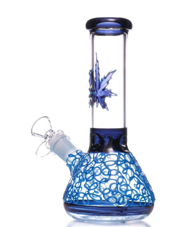 7.5'' Leaf Beaker Bong - Glow In The Dark