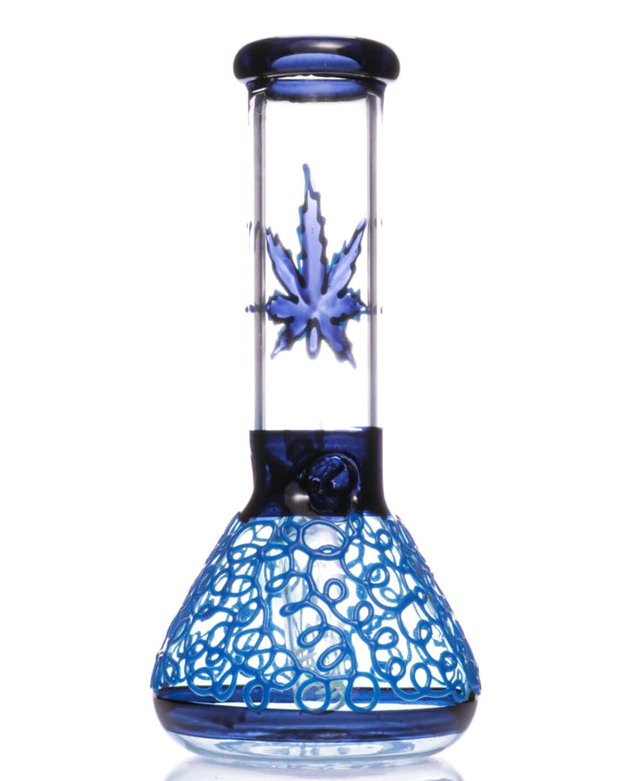 7.5'' Leaf Beaker Bong - Glow In The Dark