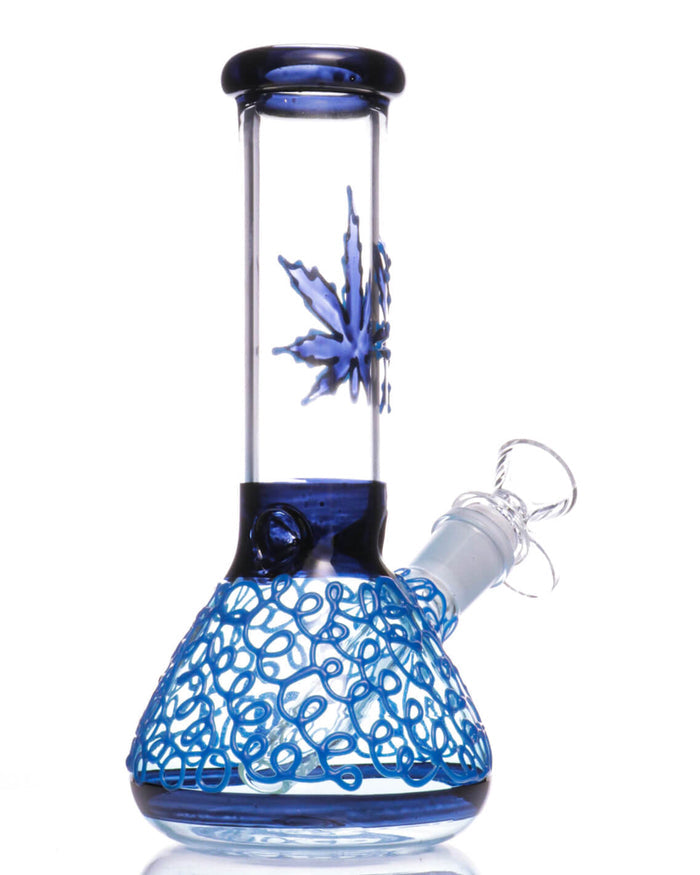 7.5'' Leaf Beaker Bong - Glow In The Dark