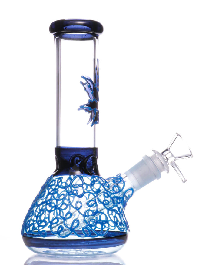 7.5'' Leaf Beaker Bong - Glow In The Dark