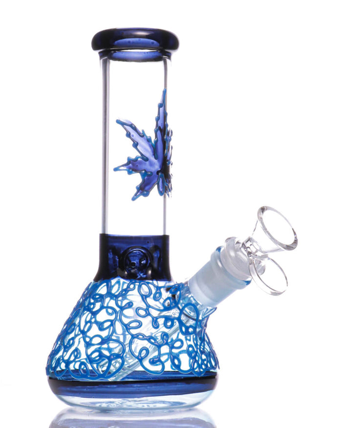 7.5'' Leaf Mini Beaker Bong - Glow In The Dark