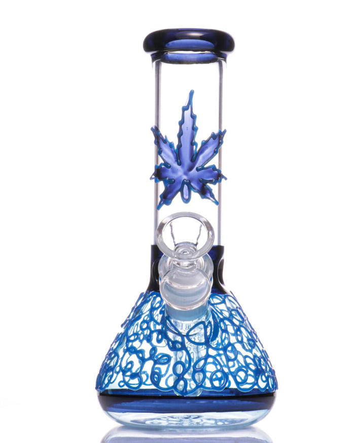 7.5'' Leaf Beaker Bong - Glow In The Dark