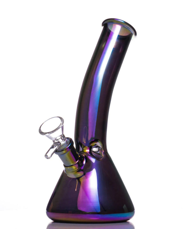 8" Bent Rainbow Beaker Bong