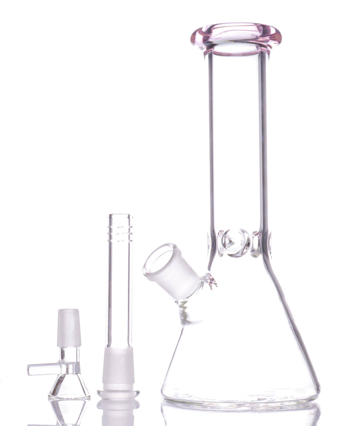 8'' Pink Accented Beaker Bong WorldofBongs