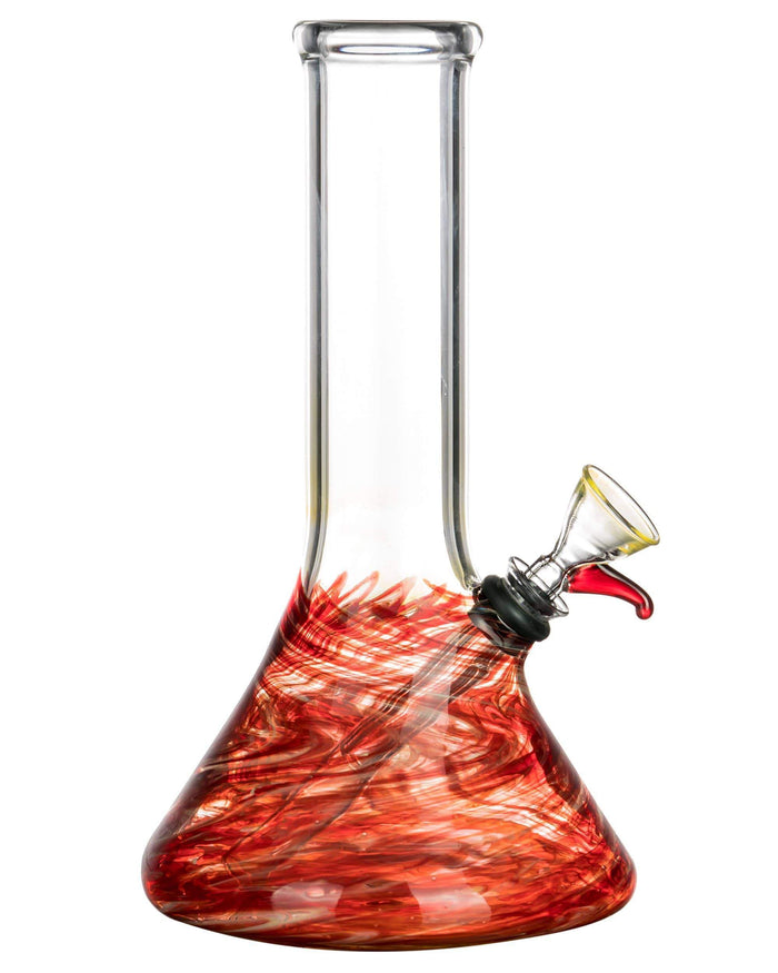 Red 8" Raked Beaker Water Pipe