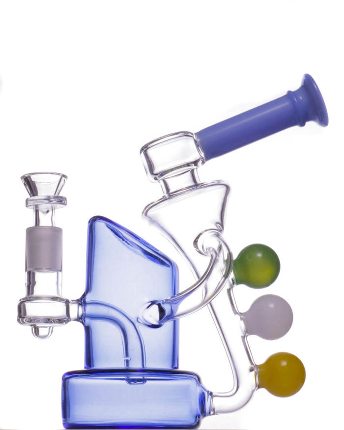 8" Triple Ball Horn Bong Rig w/ Banger WorldofBongs