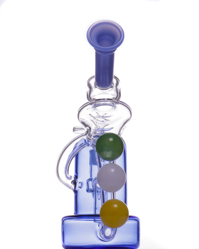8" Triple Ball Horn Bong Rig w/ Banger WorldofBongs