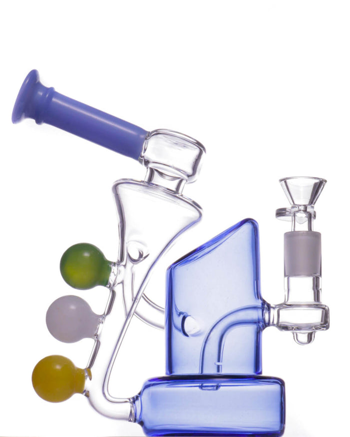 8" Triple Ball Horn Bong Rig w/ Banger WorldofBongs