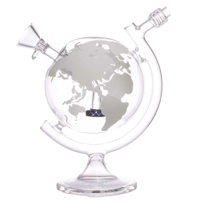 8" World Globe Bong - Glow In The Dark