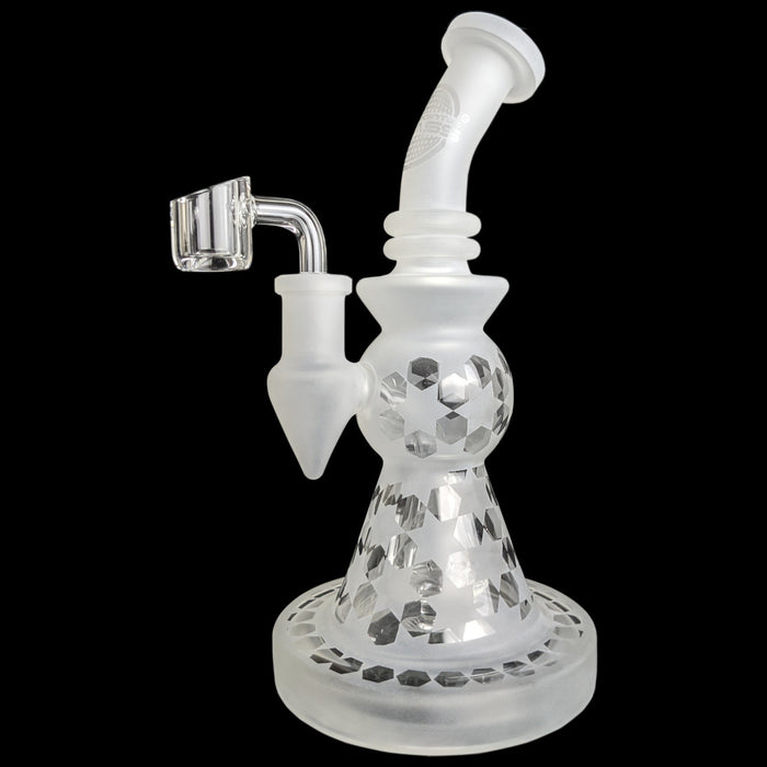 9" Frosted “Starlight” Cone Showerhead Perc Dab Rig On Point Glass