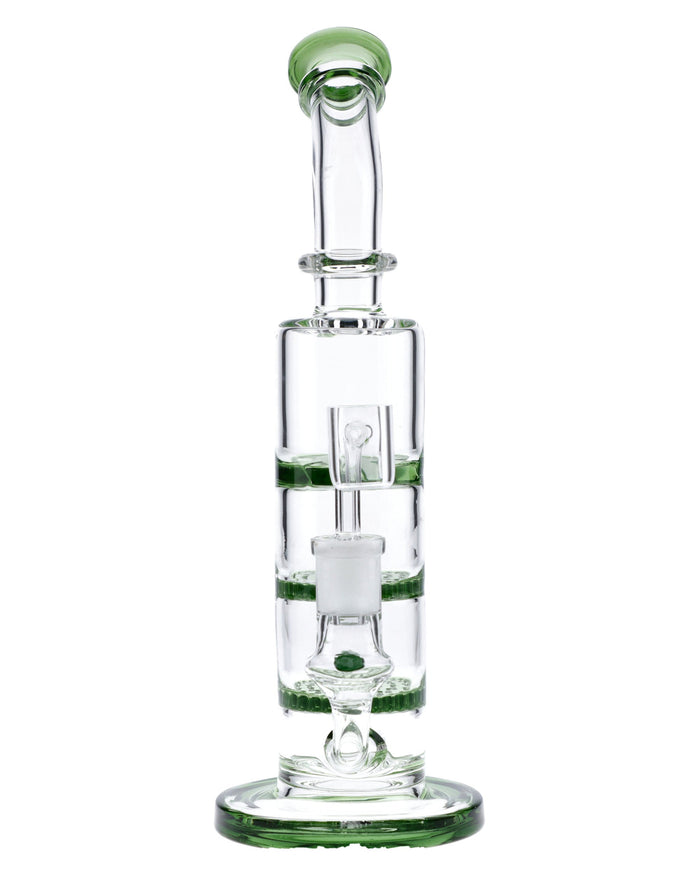 9.5” Bent Neck Dab Rig w/Triple Honeycomb Percolator Valiant
