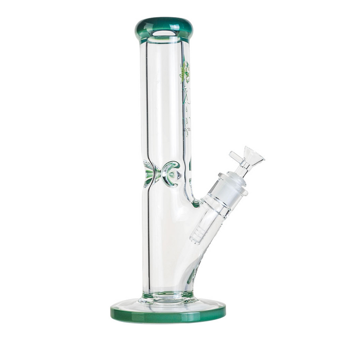 9mm Thick Straight Neck Tube Glass Water Pipe