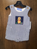 Gingham Boys Puppy Baseball Shortall 12mos