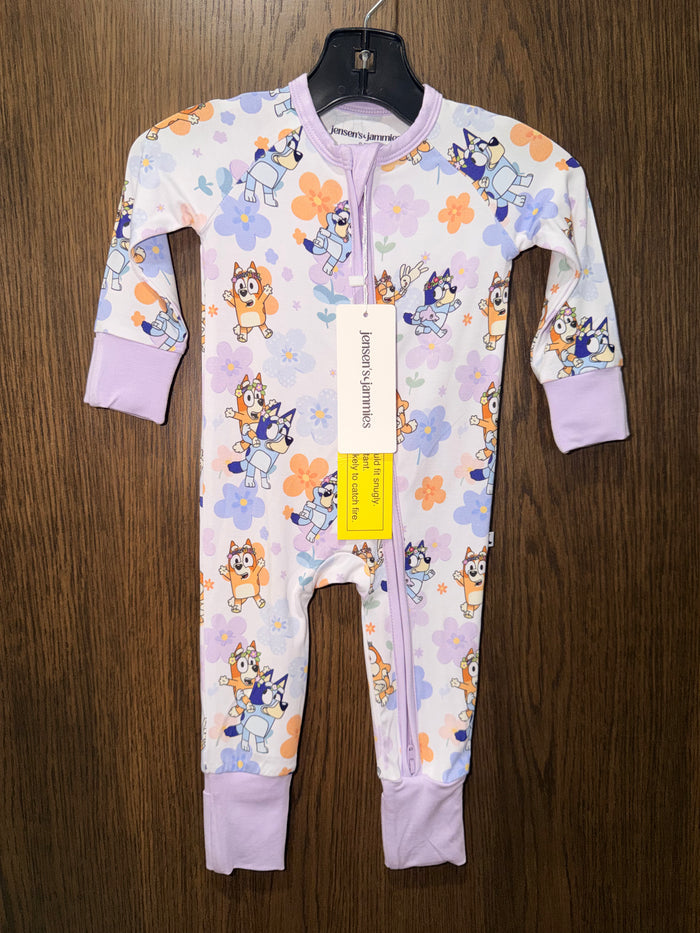 Jensen’s Jammie’s Bluey Bamboo Convertible Romper 3-6mos NWT