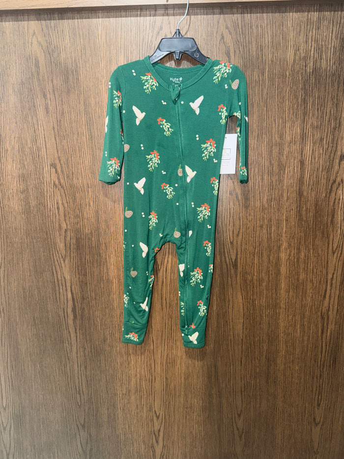 Kyte Baby Mistletoe & Winterberry Zippy Romper 2T GUC
