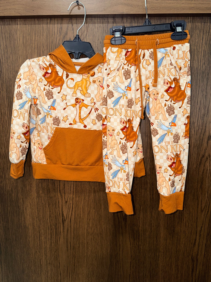 Snug Bugs Co Lion King Bamboo Hoodie Jogger Set 2T EUC